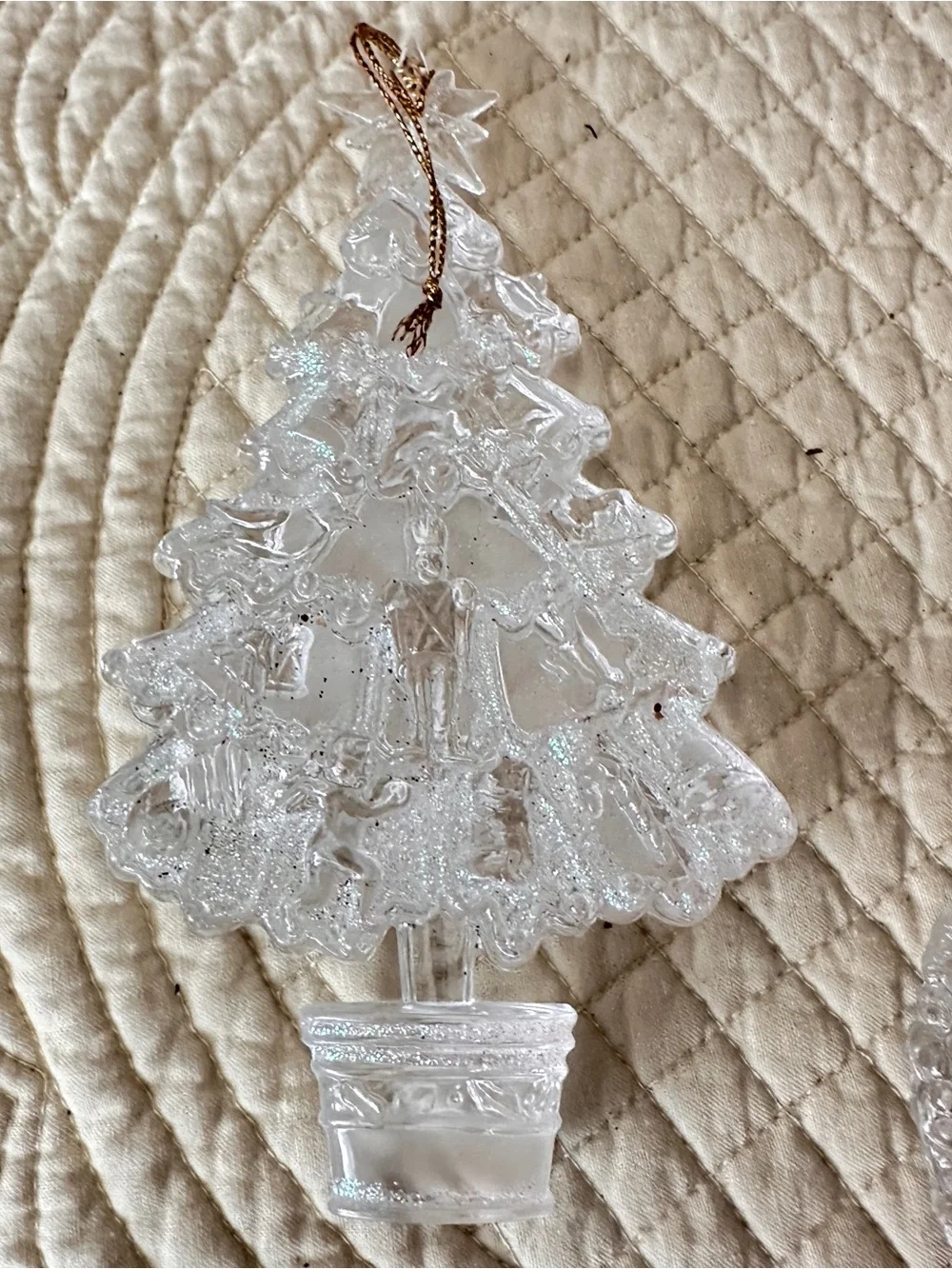 Lot of 2 acrylic Christmas tree ornaments